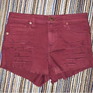 Almost famous maroon shorts